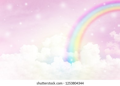 Holographic Fantasy Rainbow Unicorn Background Clouds Stock Vector ...