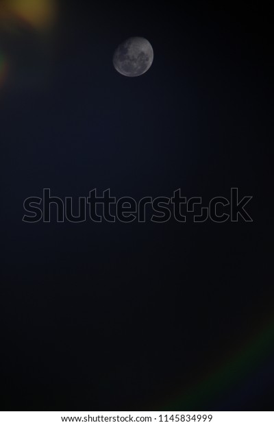 rainbow on picture with moon,\
art 