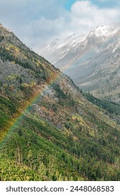 Rainbow over Blodgett Canyon and Bitterroot Mountains