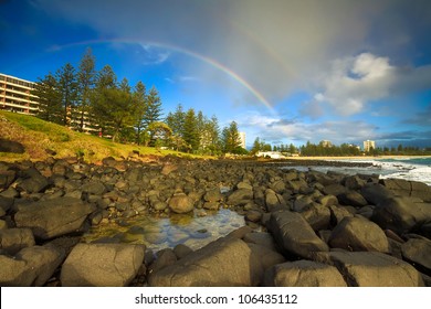 rainbow over burleigh heads (burleigh heads, qld, australia)