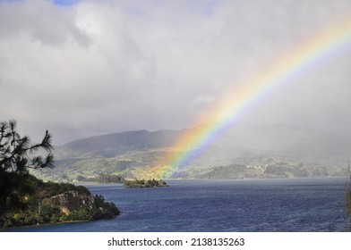 Rainbow Over Lake Tota - Colombia