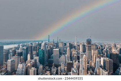 Rainbow over Midtown Manhattan, New York City USA - Powered by Shutterstock