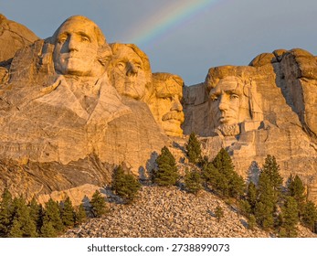 Rainbow over Mount Rushmore, SD