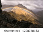 Rainbow over mountain