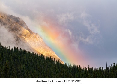 Rainbow over Mountain Range