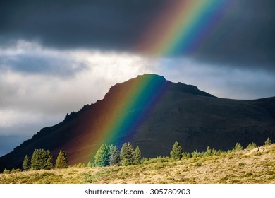 Rainbow over the mountains