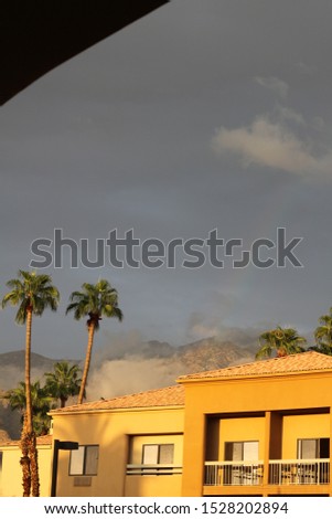 Similar – Wunderschön leuchtender Regenbogen über dem Meer