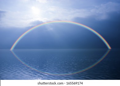 Rainbow over surreal water scape - Powered by Shutterstock