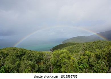 Rainbow Over The Top Of The Australian Bush Cooktown North Queensland.