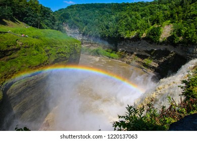 Rainbow over a waterfall