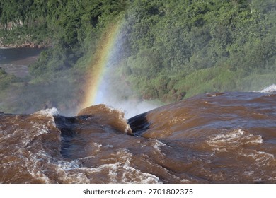 A rainbow over the waterfall