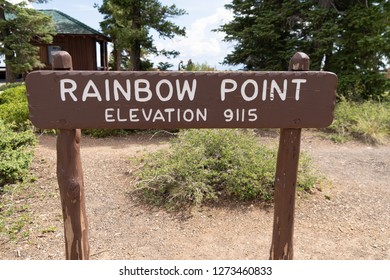 Rainbow Point At Bryce Canyon National Park Sign