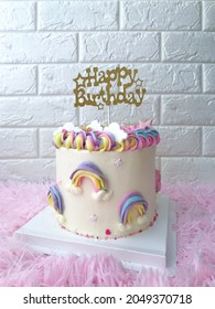 Rainbow Or Pony Birthday Cake 