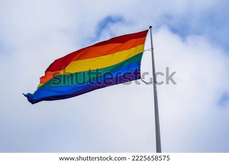 Similar – Rainbow flag on a house