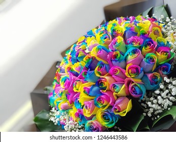 Rainbow Rose Bouquet