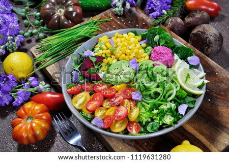 Rainbow Salad Colorful Food