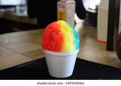 Rainbow Shave Ice Red Yellow And Blue