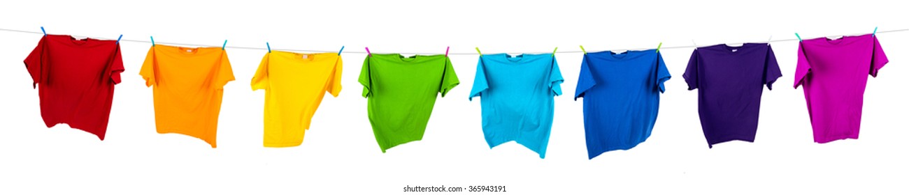 rainbow shirts on washing line - Powered by Shutterstock