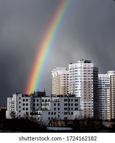 Rainbow Sky City Summer Town Rain Color 