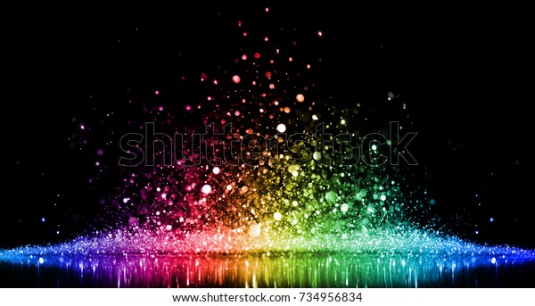 Rainbow of sparkling glittering lights abstract wallpaper mural design