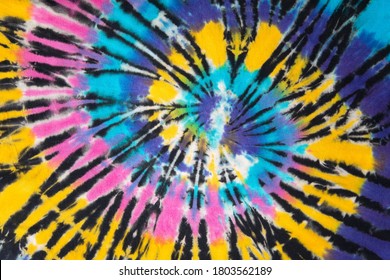 Rainbow Spiral Tie Dye Colorful Pattern.