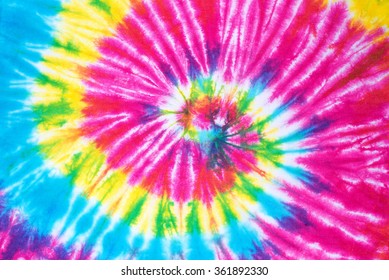 Rainbow Spiral Tie Dye Pattern Background.