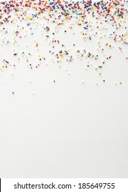 Rainbow Sprinkles On A White Background