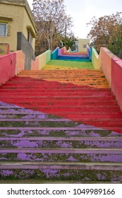 Rainbow Stairs In Amman, Jordan