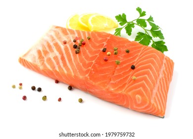 Rainbow Trout Fillet On A White Background