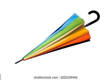 Rainbow Umbrella Isolated On White Background