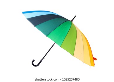 Rainbow Umbrella Isolated On White Background