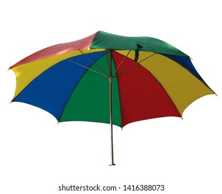 Rainbow Umbrella Isolated On White Background