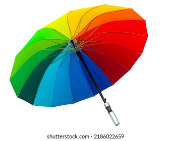 Rainbow Umbrella Isolated On White