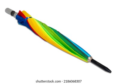 Rainbow Umbrella Isolated On White