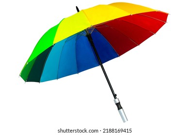 Rainbow Umbrella Isolated On White