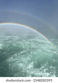 Rainbow in a water fall 
