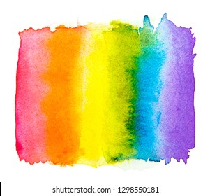 Rainbow watercolor  isolated on white background , Gay pride LGBT , against homosexual discrimination symbol concept