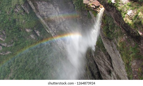 
rainbow in the waterfall