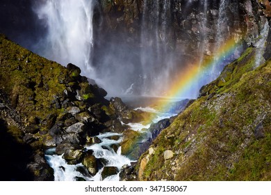 Rainbow in waterfall