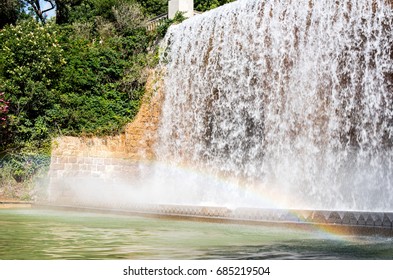 Rainbow in  waterfall