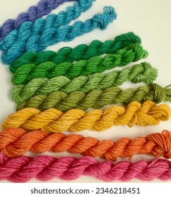 gradient skeins wool arranged