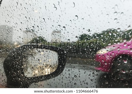 Raindrop on the car