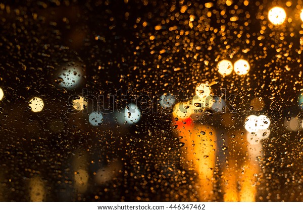 Raindrop On Mirror Warm Blur Bokhe Stock Photo (Edit Now) 446347462