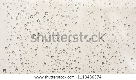 Raindrop on the mirror , water drop on the mirror