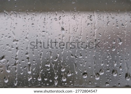 Raindrop, raindrops running down the window
