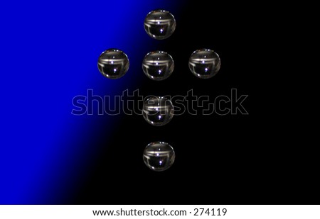 Raindrops cross with black and blue background