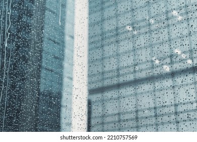 Raindrops Falling On Office Windows