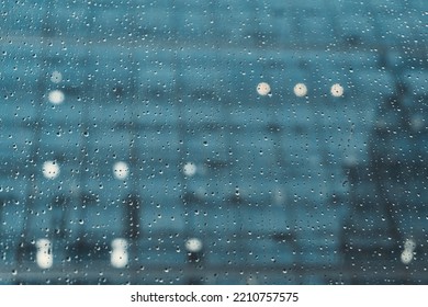 Raindrops Falling On Office Windows