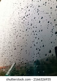 raindrops falling on the window.