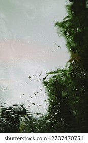 Raindrops on the car window